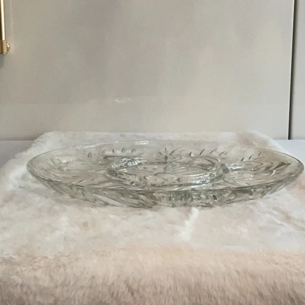Etched Glass Hors d’oueuvres Platter